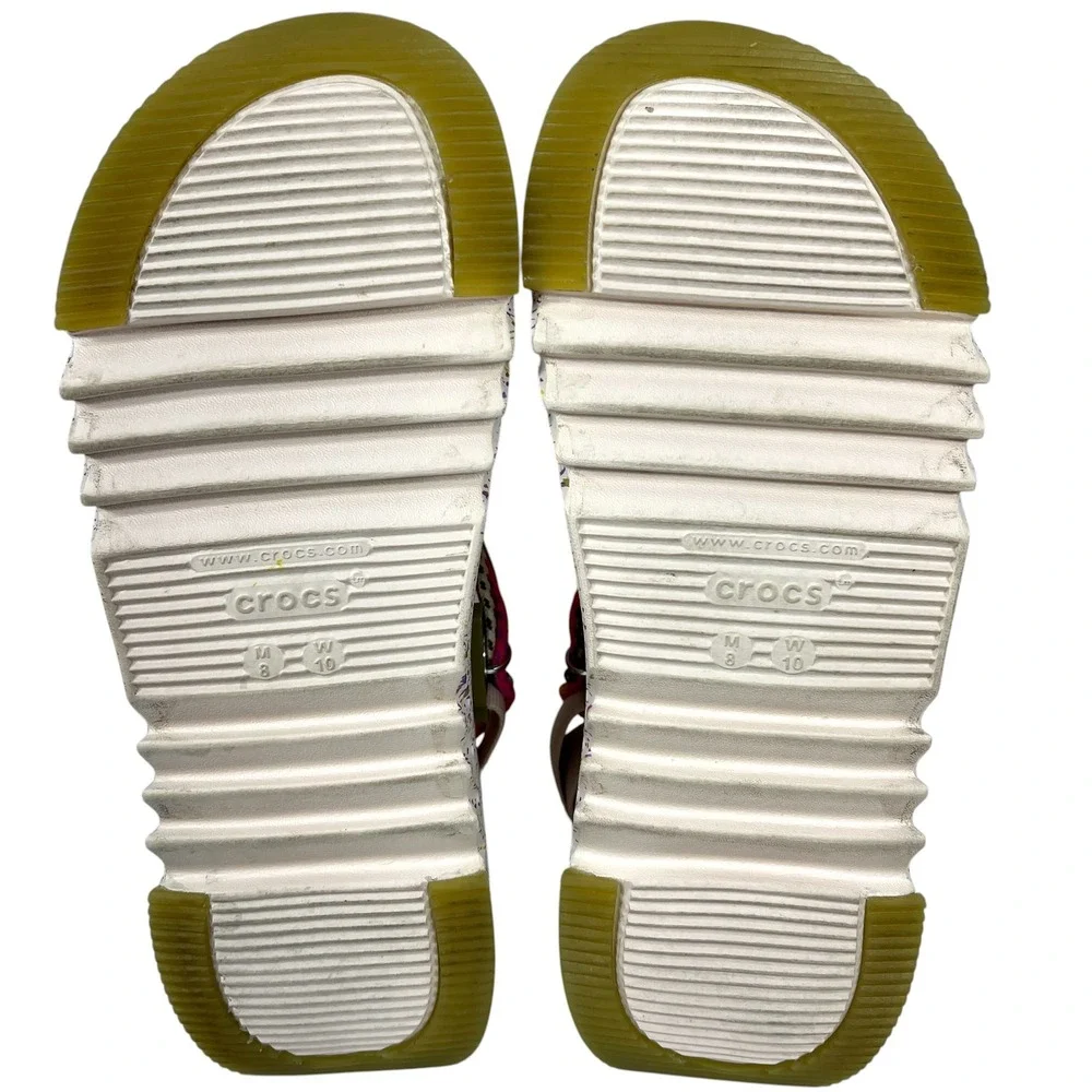 Crocs Hiker Xscape Festival Sandals W10/M8 White Pink Platform Chunky Gorpcore